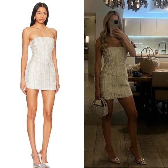 Retrofete Esmeray Strapless Embellished Dress Size S $1598 - Picture 2 of 16